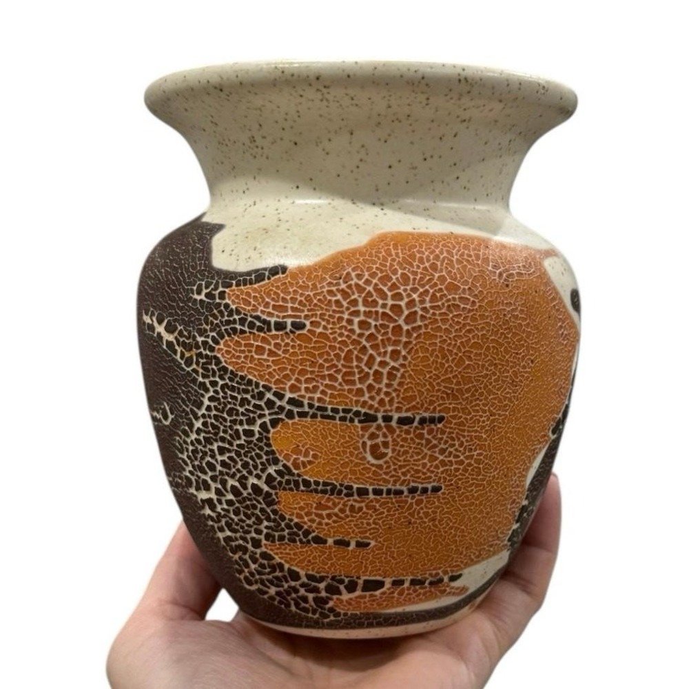 Royal Haeger Earth Wrap Vase Lava Glaze Ceramic MCM Vintage Textured 6"‎ - Picture 2 of 13